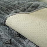 Bamboo-Style Sofa Towel, Faux Rabbit Fur Thickened Non-slip Seat Cushion Covers - Ornate Home
