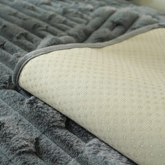 Bamboo-Style Sofa Towel, Faux Rabbit Fur Thickened Non-slip Seat Cushion Covers - Ornate Home