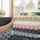 Bamboo-Style Sofa Towel, Faux Rabbit Fur Thickened Non-slip Seat Cushion Covers - Ornate Home