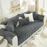 Bamboo-Style Sofa Towel, Faux Rabbit Fur Thickened Non-slip Seat Cushion Covers - Ornate Home