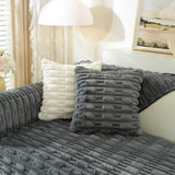 Bamboo-Style Sofa Towel, Faux Rabbit Fur Thickened Non-slip Seat Cushion Covers - Ornate Home