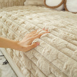 Bamboo-Style Sofa Towel, Faux Rabbit Fur Thickened Non-slip Seat Cushion Covers - Ornate Home