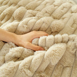 Bamboo-Style Sofa Towel, Faux Rabbit Fur Thickened Non-slip Seat Cushion Covers - Ornate Home