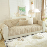 Bamboo-Style Sofa Towel, Faux Rabbit Fur Thickened Non-slip Seat Cushion Covers - Ornate Home