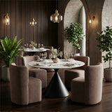 Bambun Taupe Dining Chair with Wheels