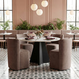 Bambun Taupe Dining Chair with Wheels