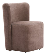 Bambun Taupe Dining Chair with Wheels