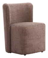 Bambun Taupe Dining Chair with Wheels
