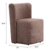Bambun Taupe Dining Chair with Wheels