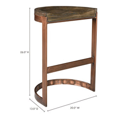 Bancroft Grey Counter Stool - Ornate Home