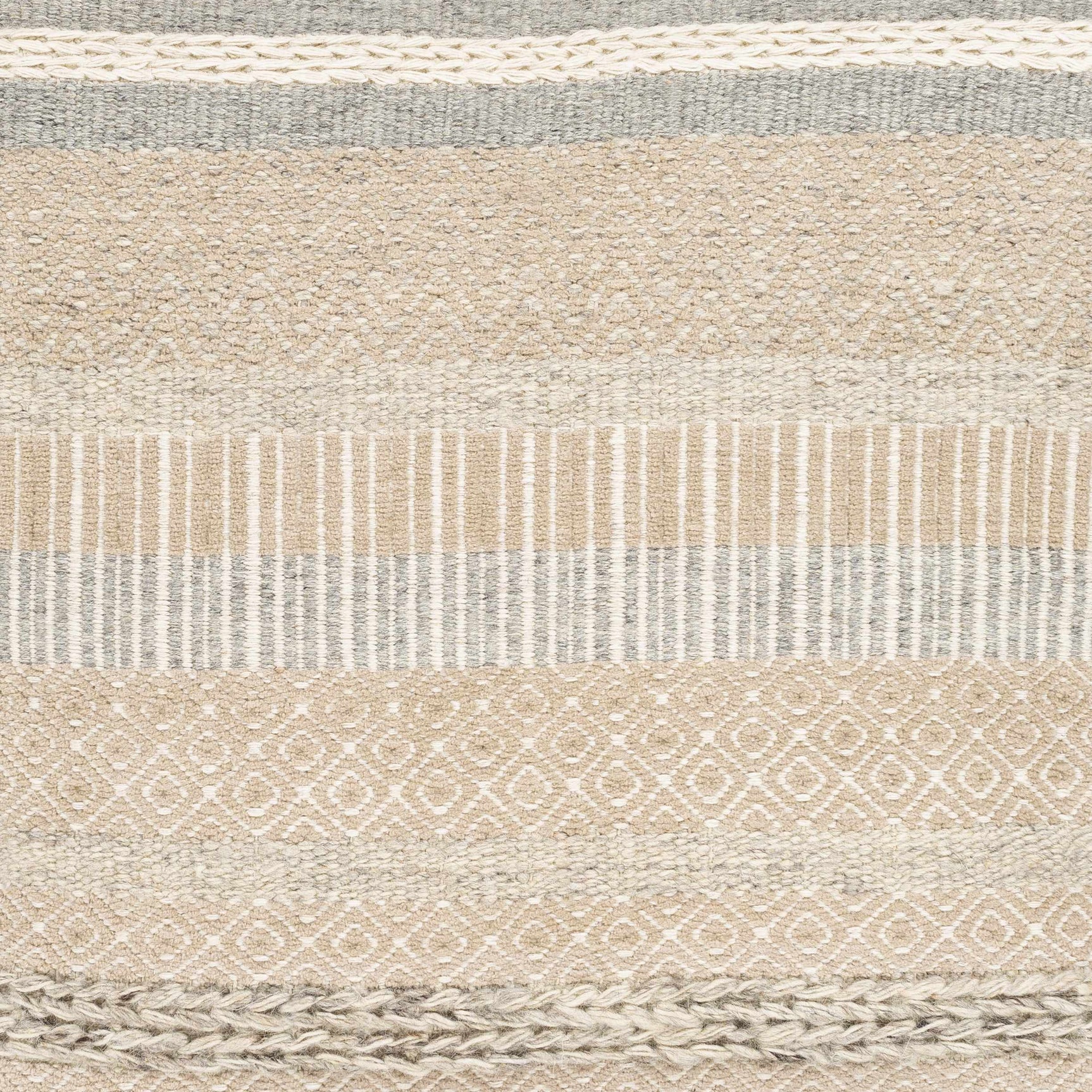 Bancroft Ivory Handwoven Textured Pouf - Ornate Home