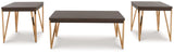Bandyn Brown/Champagne Occasional Table Set (Set of 3) (Online Special Price) - Ornate Home
