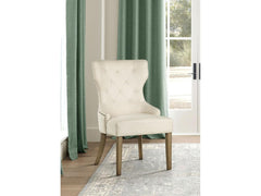 Baney Beige and Rustic Honey Tufted Uph. Side Chair - Ornate Home