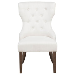 Baney Cream/Dark Oak Fabric Upholstered Dining Side Chair - Ornate Home