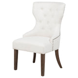 Baney Cream/Dark Oak Fabric Upholstered Dining Side Chair - Ornate Home