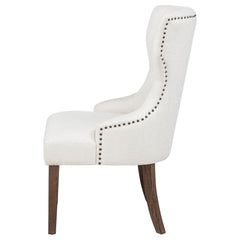 Baney Cream/Dark Oak Fabric Upholstered Dining Side Chair - Ornate Home