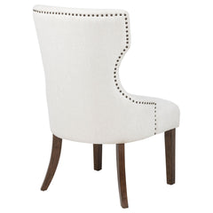 Baney Cream/Dark Oak Fabric Upholstered Dining Side Chair - Ornate Home