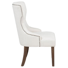 Baney Cream/Dark Oak Fabric Upholstered Dining Side Chair - Ornate Home