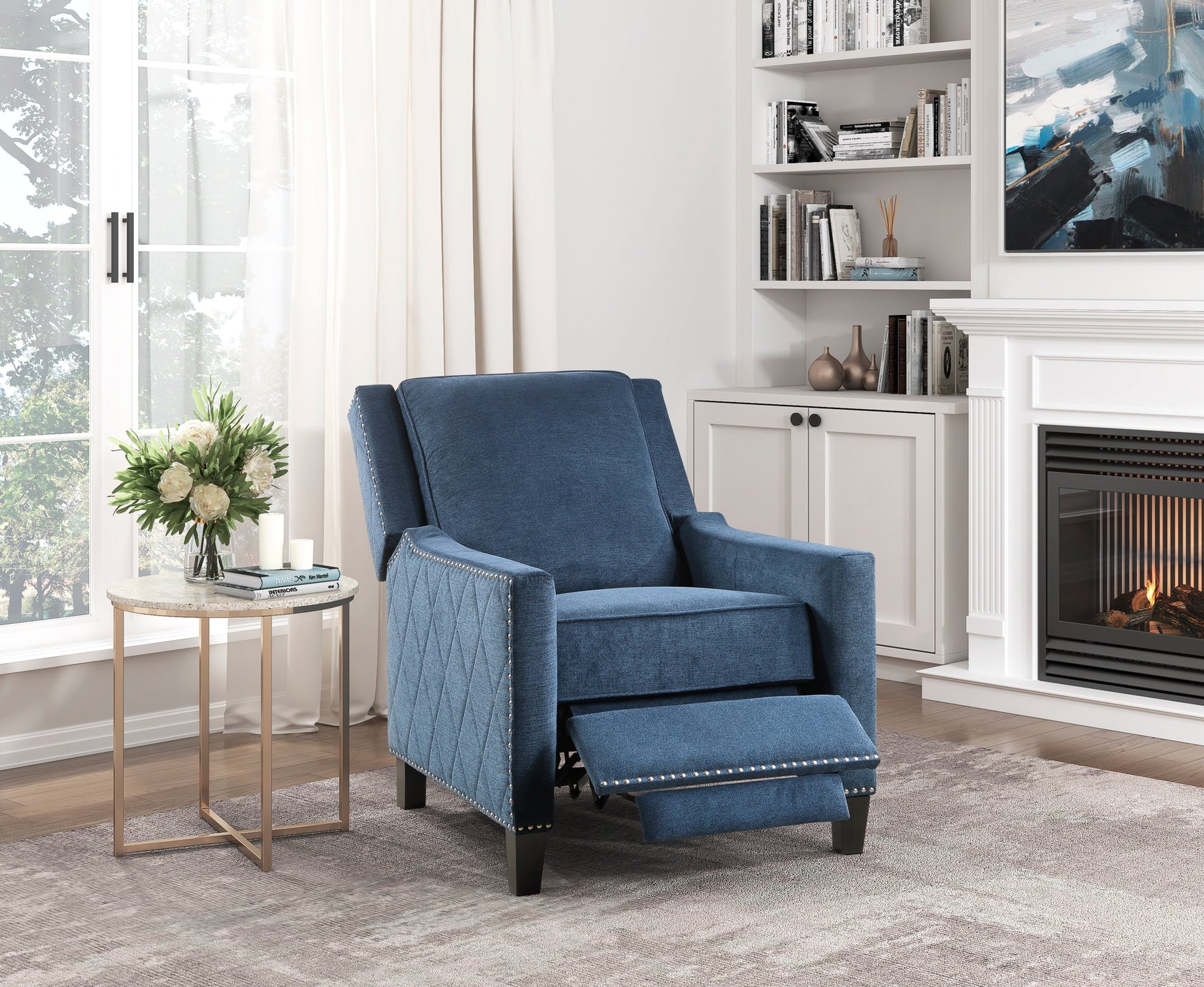 Banks Blue Reclining Chair - Ornate Home