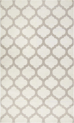 Banks Ivory/Gray Trellis Wool Rug - Clearance - Ornate Home