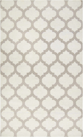Banks Ivory/Gray Trellis Wool Rug - Clearance - Ornate Home