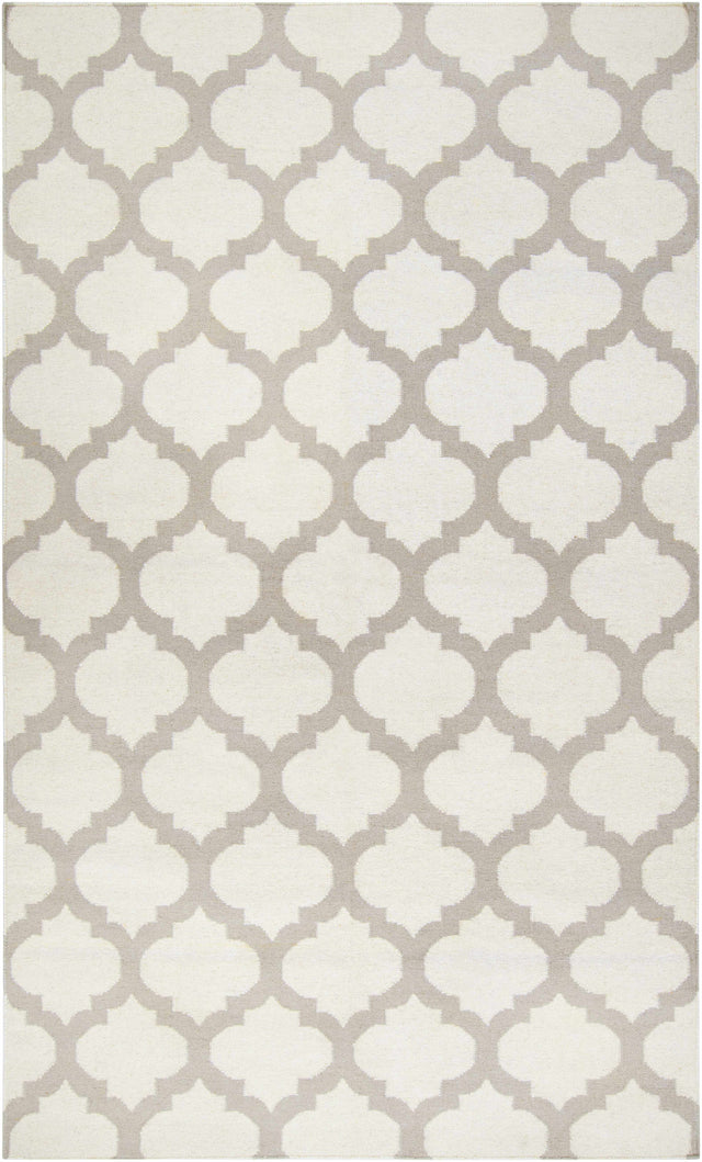 Banks Ivory/Gray Trellis Wool Rug - Clearance - Ornate Home
