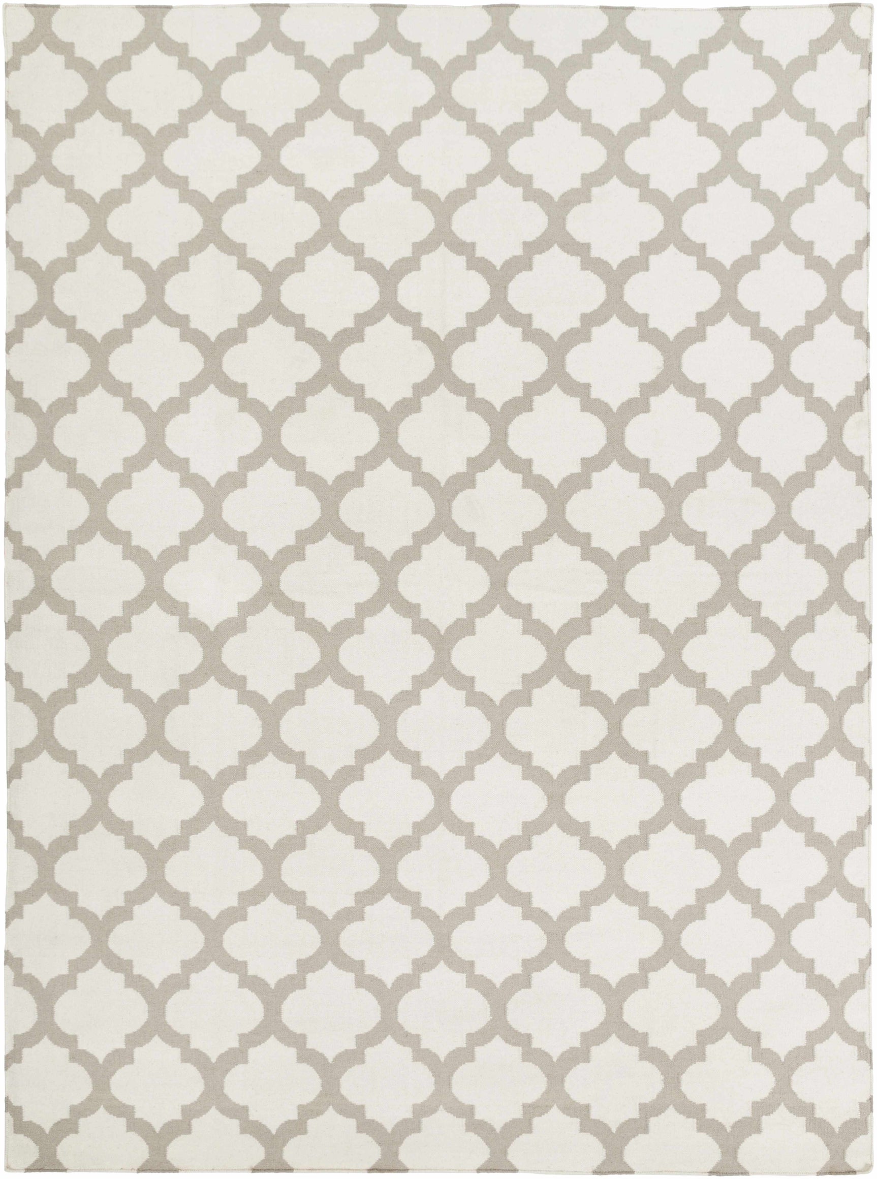 Banks Ivory/Gray Trellis Wool Rug - Clearance - Ornate Home