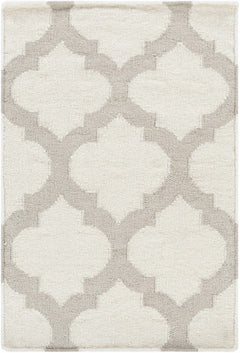 Banks Ivory/Gray Trellis Wool Rug - Clearance - Ornate Home