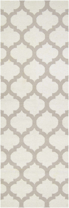 Banks Ivory/Gray Trellis Wool Rug - Clearance - Ornate Home