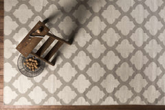 Banks Ivory/Gray Trellis Wool Rug - Clearance - Ornate Home