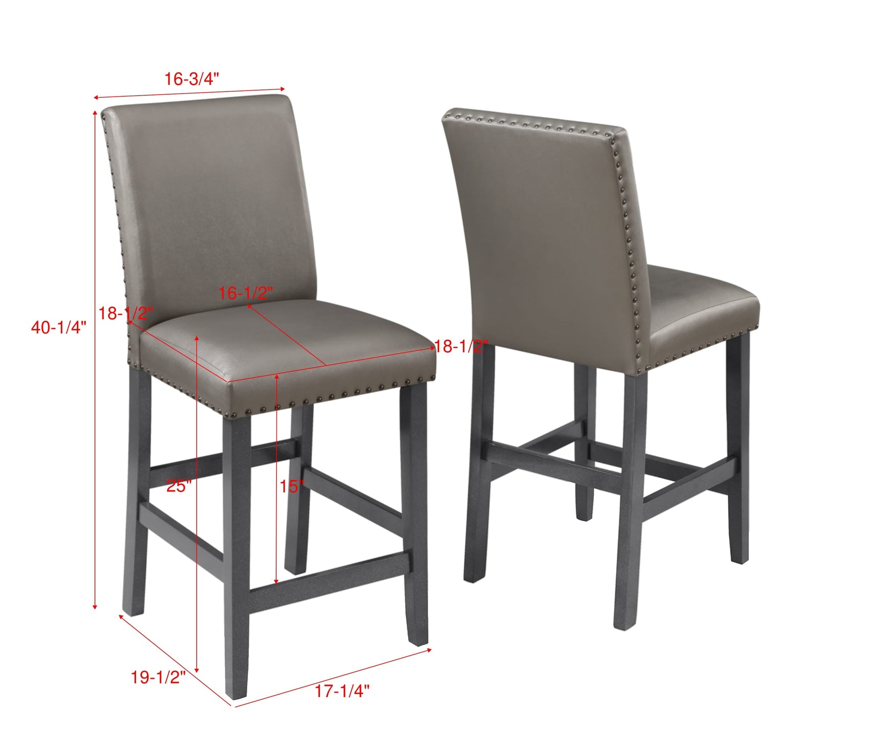 Bankston Gray Counter Height Chair (Set of 2) - Ornate Home