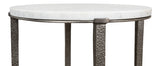 Banswara White/Antique Nickel Round Side Table - Ornate Home