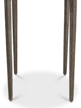 Banswara White/Antique Nickel Round Side Table - Ornate Home