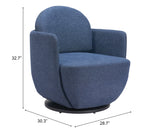Bant Blue Swivel Chair - Ornate Home