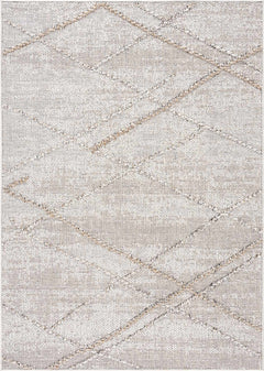 Baqer Bone & Tan Textured Performance Outdoor Rug - Clearance - Ornate Home