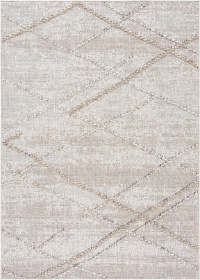 Baqer Bone & Tan Textured Performance Outdoor Rug - Clearance - Ornate Home