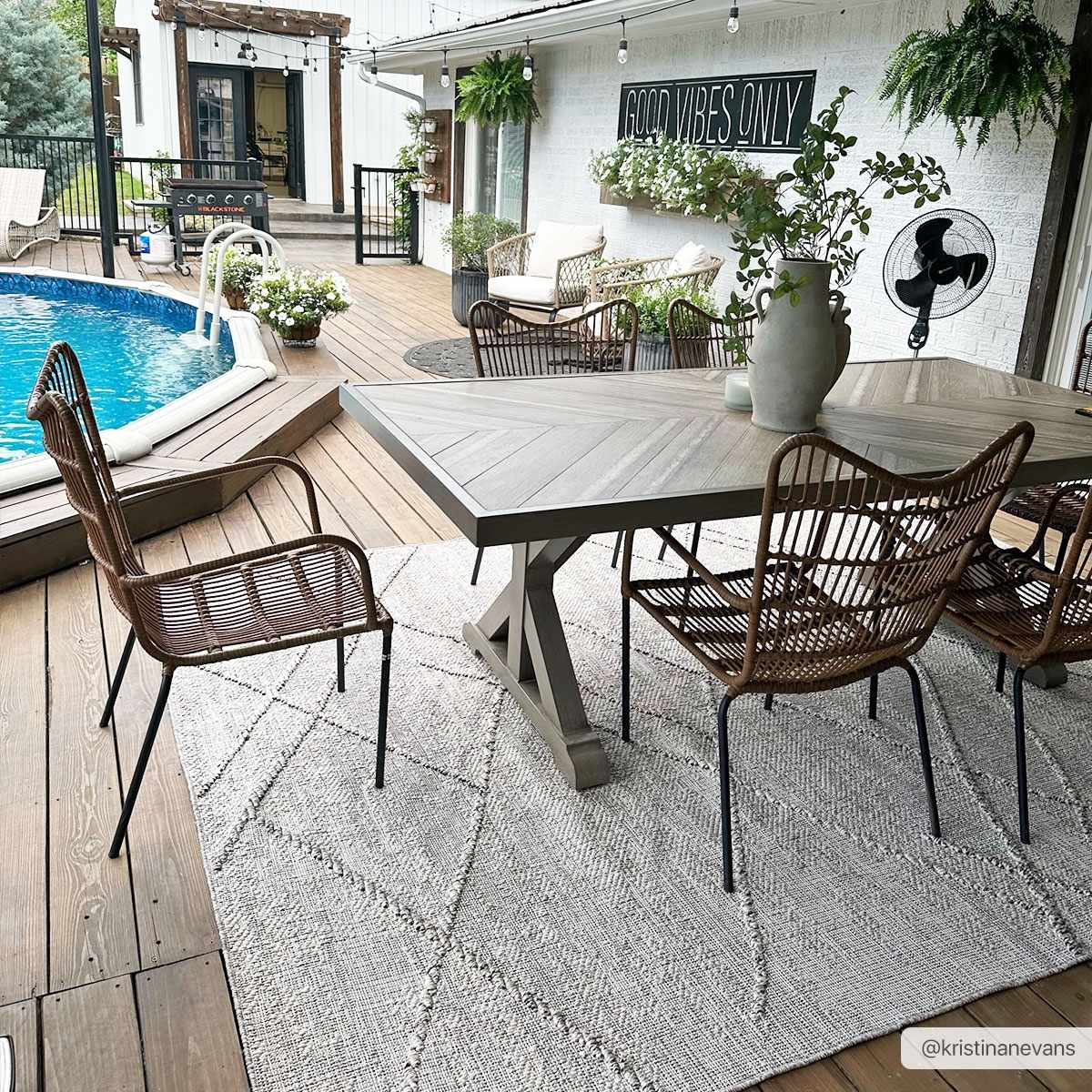 Baqer Bone & Tan Textured Performance Outdoor Rug - Clearance - Ornate Home