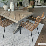 Baqer Bone & Tan Textured Performance Outdoor Rug - Clearance - Ornate Home