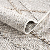 Baqer Bone & Tan Textured Performance Outdoor Rug - Clearance - Ornate Home