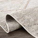 Baqer Bone & Tan Textured Performance Outdoor Rug - Clearance - Ornate Home