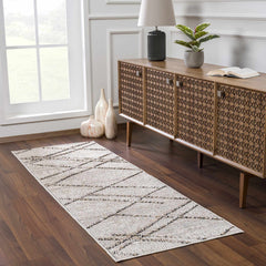 Baqer Bone & Tan Textured Performance Outdoor Rug - Clearance - Ornate Home