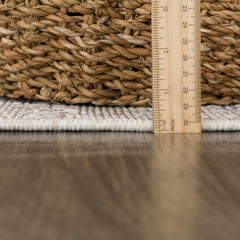 Baqer Bone & Tan Textured Performance Outdoor Rug - Clearance - Ornate Home