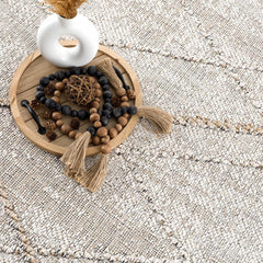 Baqer Bone & Tan Textured Performance Outdoor Rug - Clearance - Ornate Home