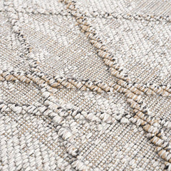 Baqer Bone & Tan Textured Performance Outdoor Rug - Clearance - Ornate Home