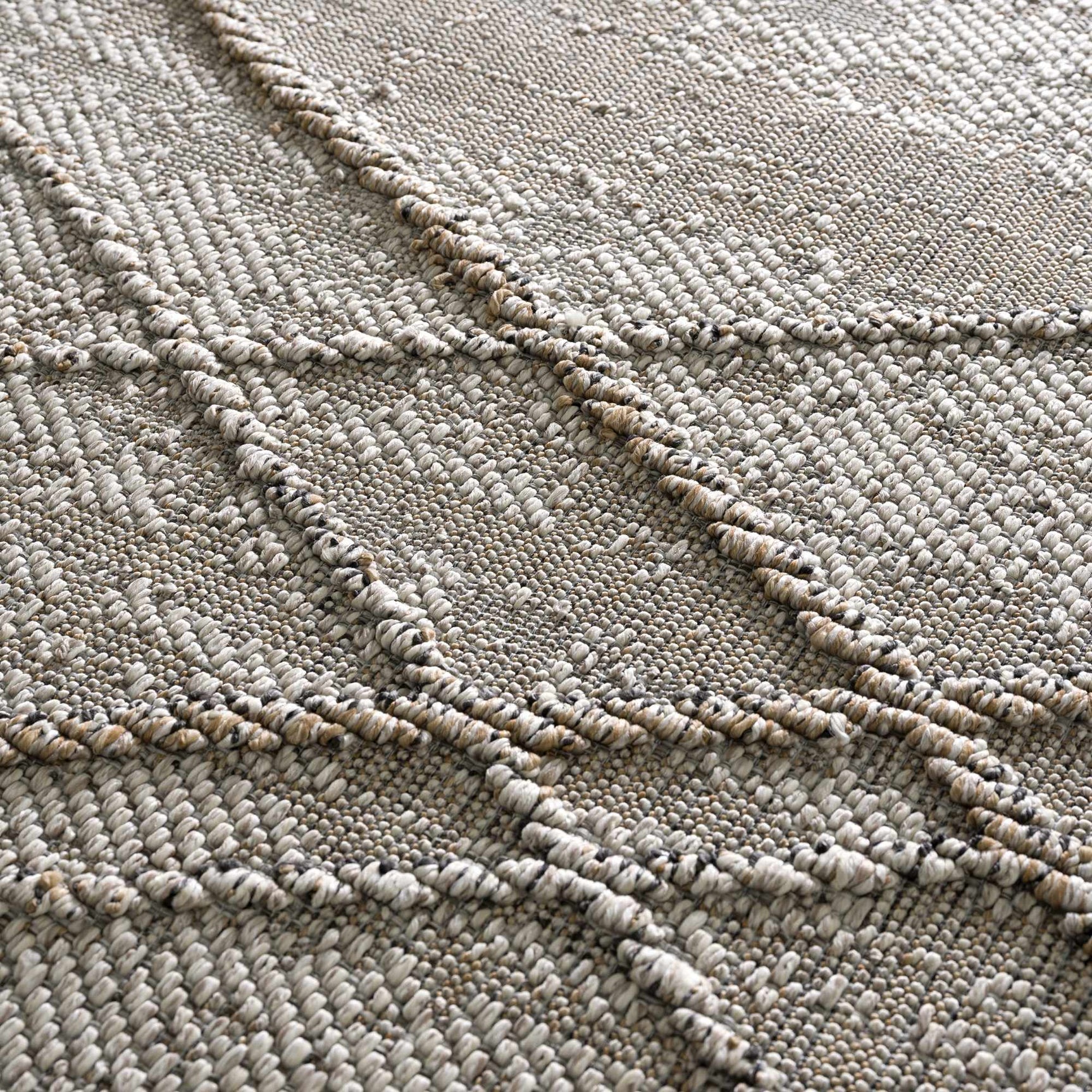 Baqer Bone & Tan Textured Performance Outdoor Rug - Clearance - Ornate Home