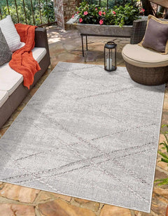 Baqer Bone & Taupe Textured Performance Outdoor Rug - Clearance - Ornate Home