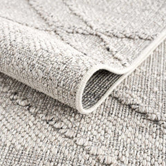 Baqer Bone & Taupe Textured Performance Outdoor Rug - Clearance - Ornate Home