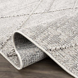 Baqer Bone & Taupe Textured Performance Outdoor Rug - Clearance - Ornate Home
