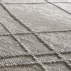 Baqer Bone & Taupe Textured Performance Outdoor Rug - Clearance - Ornate Home