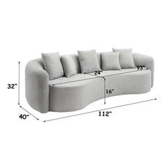 Barasa Gray Oversize Sofa w/5 Pillows - Ornate Home